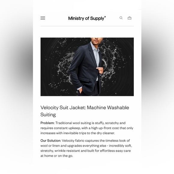 Ministry of Supply Velocity Suit Jacket - Graphite - 40 NWT wrinkle resistant - Picture 5 of 13